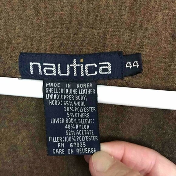 Nautica Utility Jacket Coat Brown Pockets 44 - Picture 5 of 7